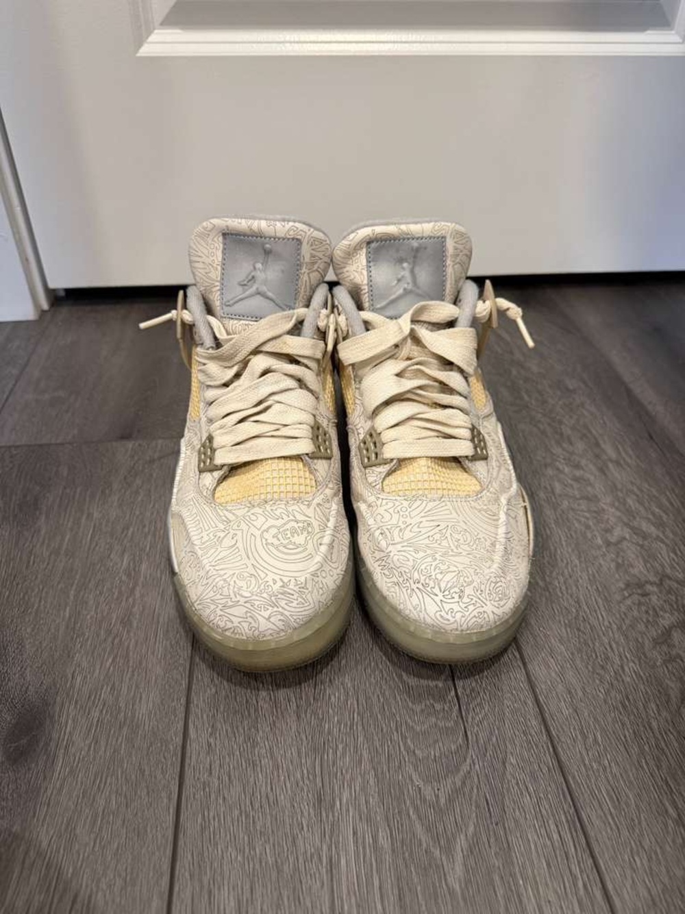 Jordan men Laser-Etch Neutral Tone Sneakers